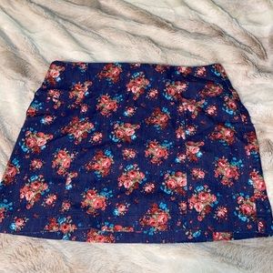 Forever 21 Jean Skirt with Flowers